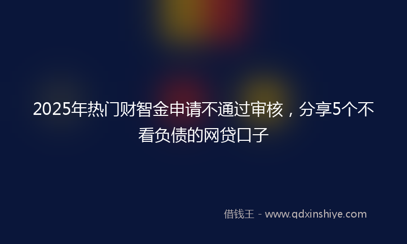 2025年热门财智金申请不通过审核，分享5个不看负债的网贷口子