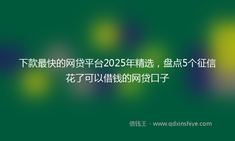 下款最快的网贷平台2025年精选，盘点5个征信花了可以借钱的网贷口子