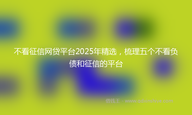 不看征信网贷平台2025年精选，梳理五个不看负债和征信的平台