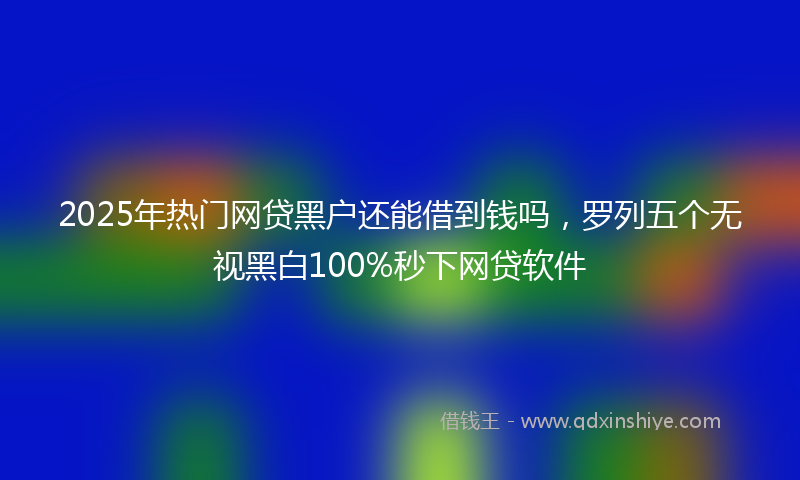 2025年热门网贷黑户还能借到钱吗，罗列五个无视黑白100%秒下网贷软件