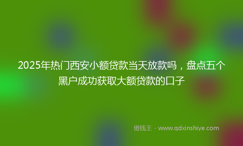 2025年热门西安小额贷款当天放款吗，盘点五个黑户成功获取大额贷款的口子