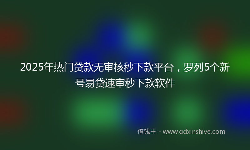 2025年热门贷款无审核秒下款平台，罗列5个新号易贷速审秒下款软件