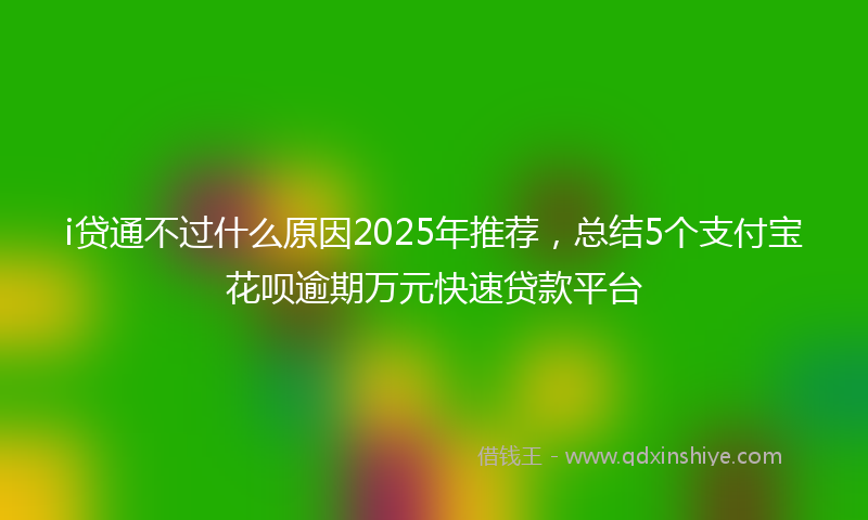 i贷通不过什么原因2025年推荐，总结5个支付宝花呗逾期万元快速贷款平台