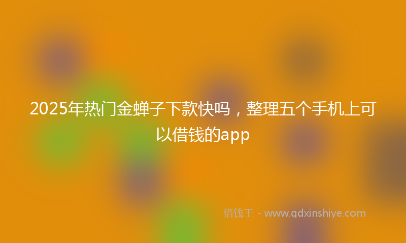 2025年热门金蝉子下款快吗，整理五个手机上可以借钱的app