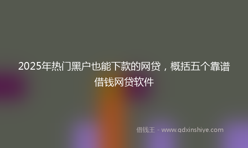 2025年热门黑户也能下款的网贷，概括五个靠谱借钱网贷软件