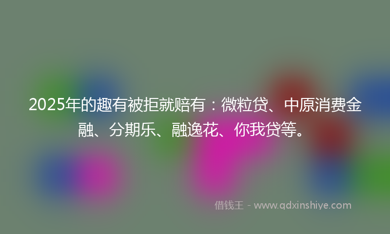 2025年的趣有被拒就赔有：微粒贷、中原消费金融、分期乐、融逸花、你我贷等。