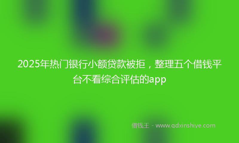 2025年热门银行小额贷款被拒，整理五个借钱平台不看综合评估的app