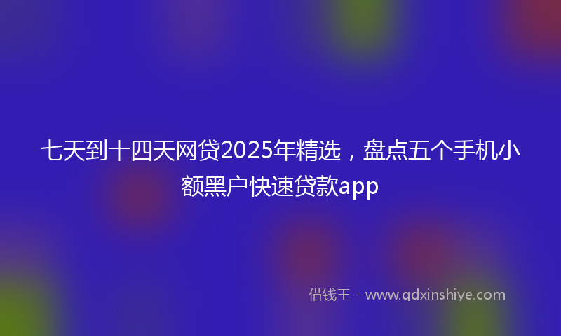 七天到十四天网贷2025年精选，盘点五个手机小额黑户快速贷款app