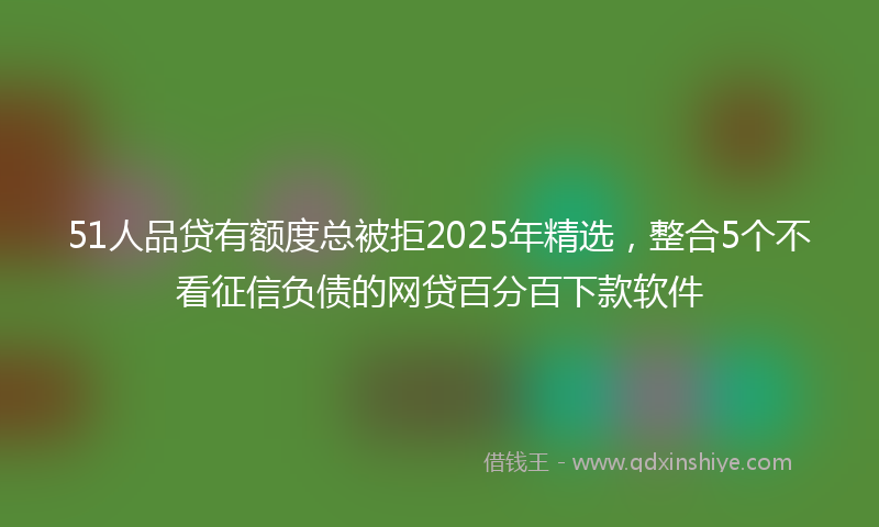 51人品贷有额度总被拒2025年精选，整合5个不看征信负债的网贷百分百下款软件