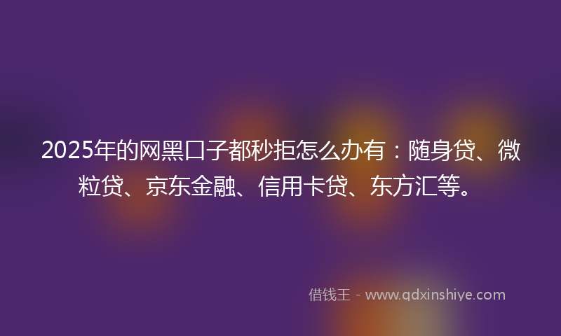 2025年的网黑口子都秒拒怎么办有：随身贷、微粒贷、京东金融、信用卡贷、东方汇等。