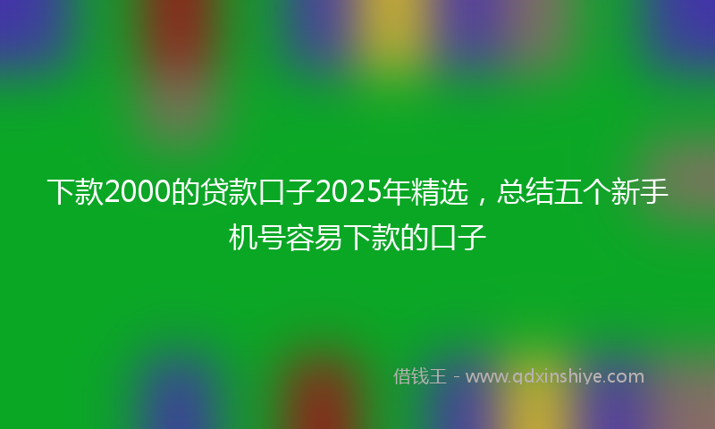 下款2000的贷款口子2025年精选，总结五个新手机号容易下款的口子
