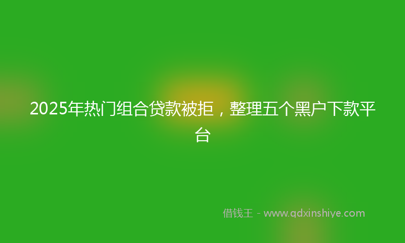 2025年热门组合贷款被拒，整理五个黑户下款平台