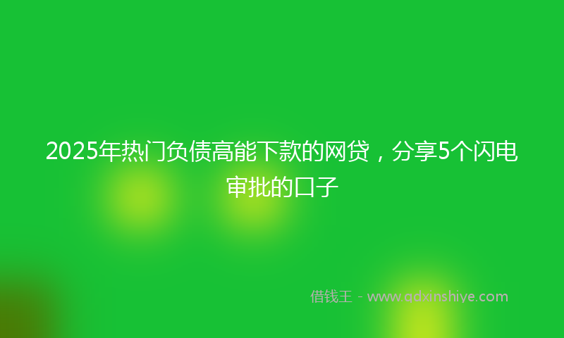 2025年热门负债高能下款的网贷，分享5个闪电审批的口子