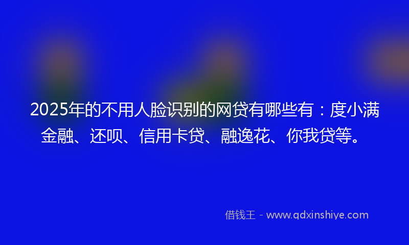 2025年的不用人脸识别的网贷有哪些有：度小满金融、还呗、信用卡贷、融逸花、你我贷等。