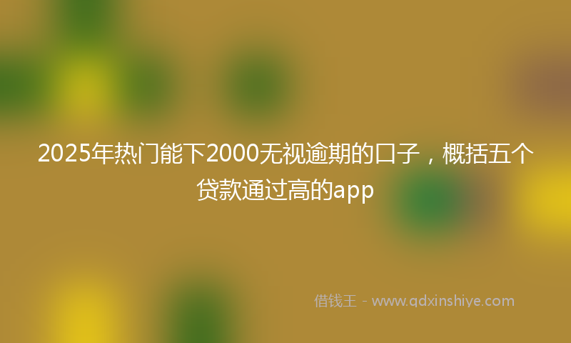 2025年热门能下2000无视逾期的口子，概括五个贷款通过高的app