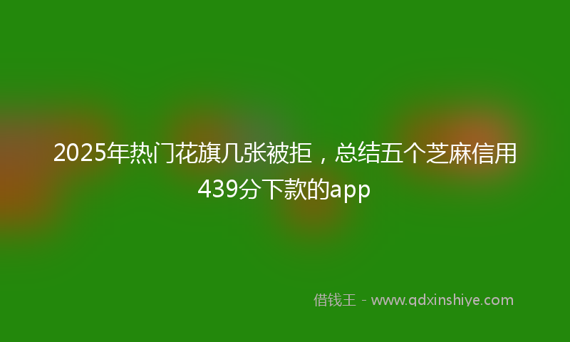 2025年热门花旗几张被拒，总结五个芝麻信用439分下款的app