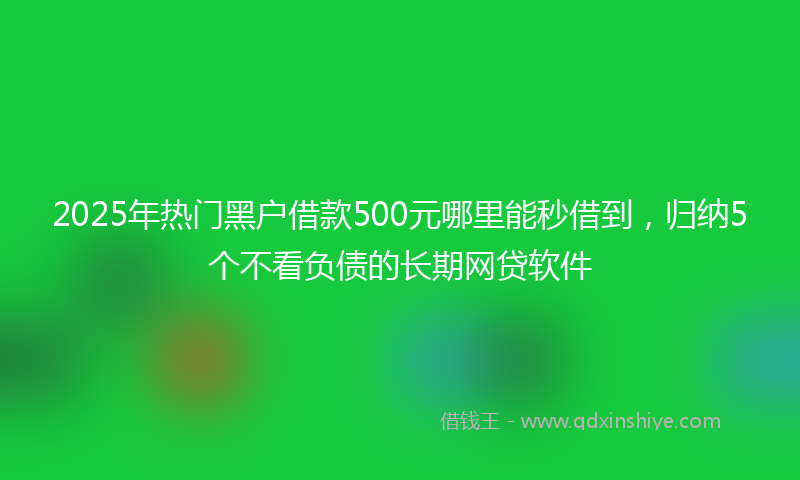 2025年热门黑户借款500元哪里能秒借到，归纳5个不看负债的长期网贷软件