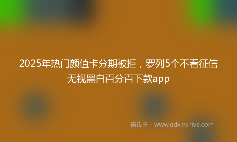 2025年热门颜值卡分期被拒,罗列5个不看征信无视黑白百分百下款app