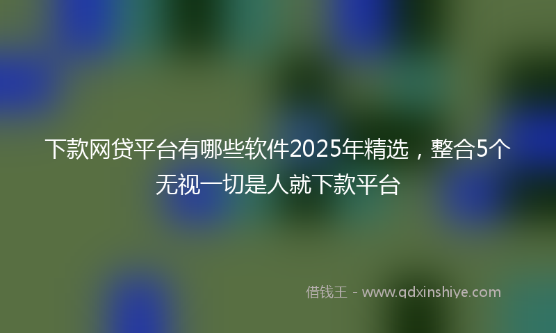 下款网贷平台有哪些软件2025年精选，整合5个无视一切是人就下款平台