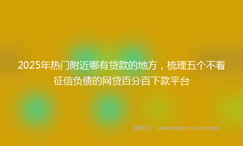 2025年热门附近哪有贷款的地方，梳理五个不看征信负债的网贷百分百下款平台
