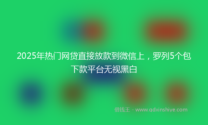 2025年热门网贷直接放款到微信上，罗列5个包下款平台无视黑白