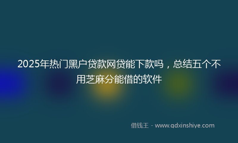 2025年热门黑户贷款网贷能下款吗，总结五个不用芝麻分能借的软件