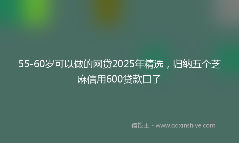 55-60岁可以做的网贷2025年精选,归纳五个芝麻信用600贷款口子