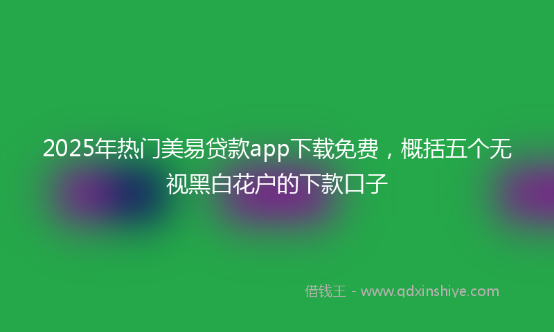 2025年热门美易贷款app下载免费，概括五个无视黑白花户的下款口子