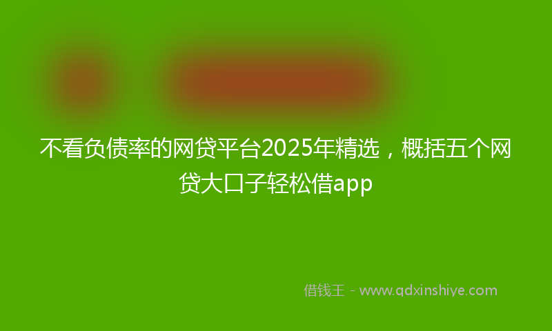 不看负债率的网贷平台2025年精选，概括五个网贷大口子轻松借app