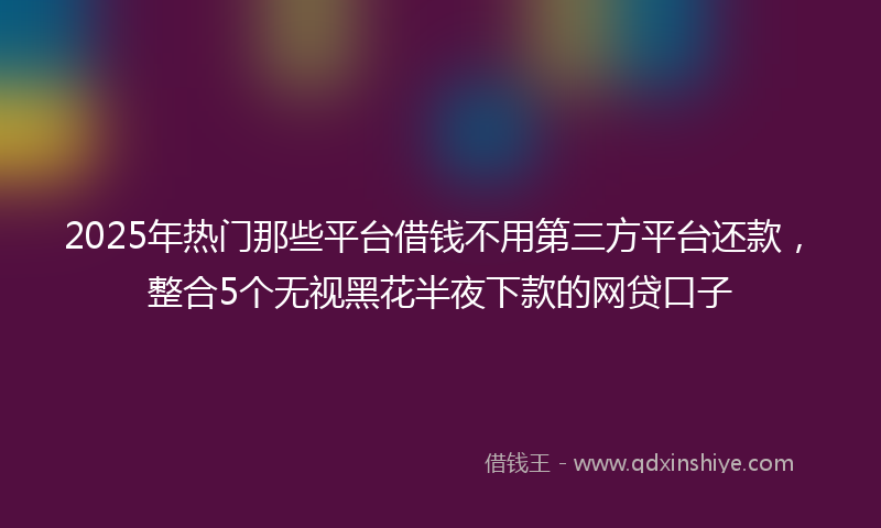 2025年热门那些平台借钱不用第三方平台还款，整合5个无视黑花半夜下款的网贷口子