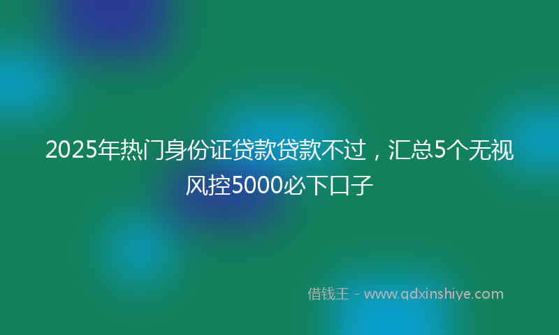 2025年热门身份证贷款贷款不过，汇总5个无视风控5000必下口子
