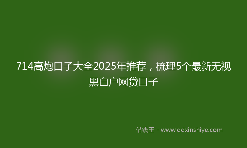 714高炮口子大全2025年推荐，梳理5个最新无视黑白户网贷口子