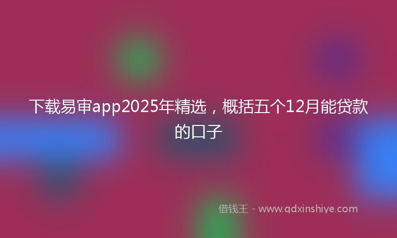 下载易审app2025年精选，概括五个12月能贷款的口子