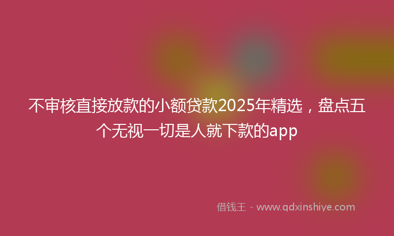 不审核直接放款的小额贷款2025年精选，盘点五个无视一切是人就下款的app