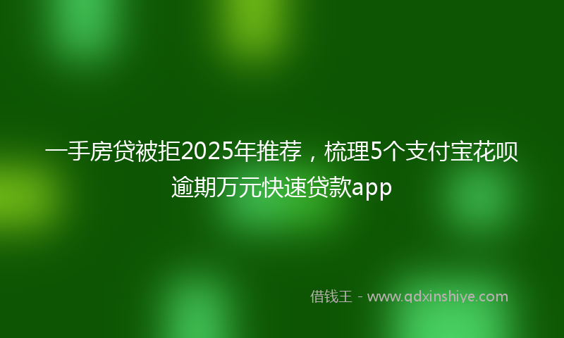 一手房贷被拒2025年推荐，梳理5个支付宝花呗逾期万元快速贷款app