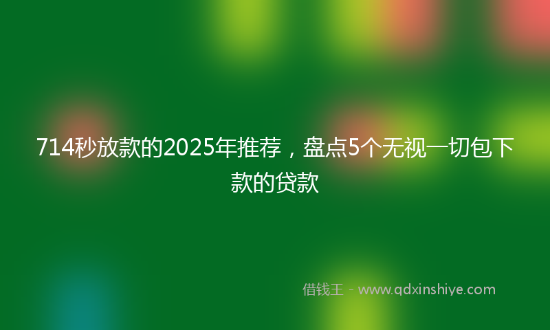714秒放款的2025年推荐，盘点5个无视一切包下款的贷款