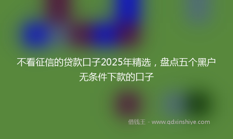 不看征信的贷款口子2025年精选，盘点五个黑户无条件下款的口子
