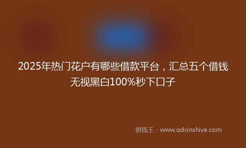 2025年热门花户有哪些借款平台，汇总五个借钱无视黑白100%秒下口子