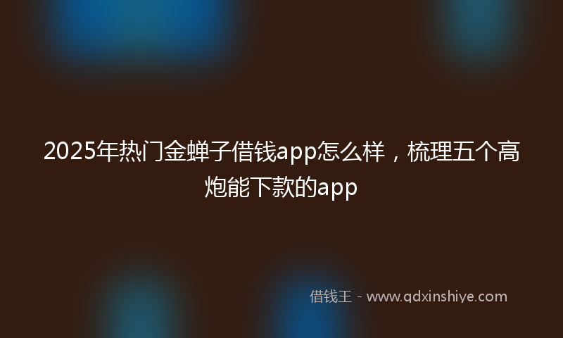2025年热门金蝉子借钱app怎么样，梳理五个高炮能下款的app