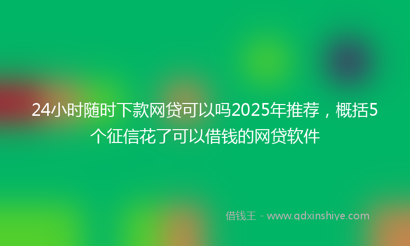 24小时随时下款网贷可以吗2025年推荐，概括5个征信花了可以借钱的网贷软件