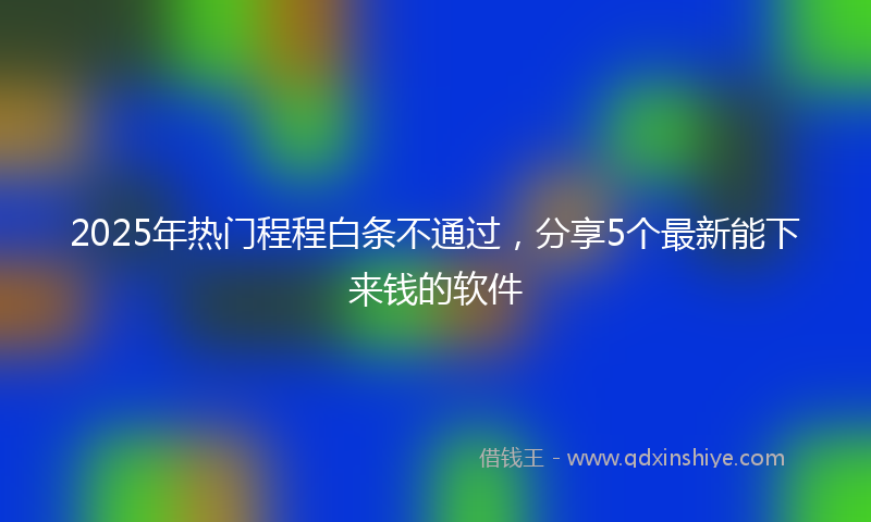 2025年热门程程白条不通过，分享5个最新能下来钱的软件
