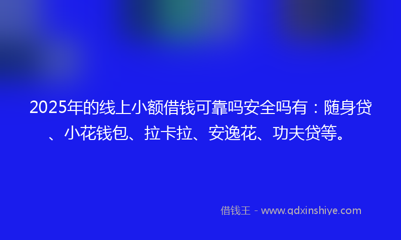2025年的线上小额借钱可靠吗安全吗有：随身贷、小花钱包、拉卡拉、安逸花、功夫贷等。