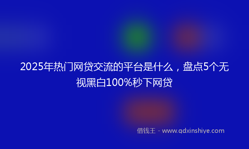 2025年热门网贷交流的平台是什么，盘点5个无视黑白100%秒下网贷