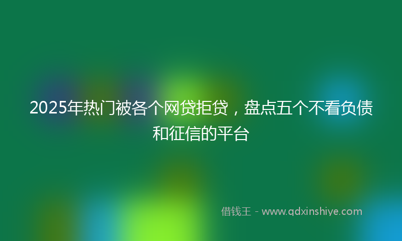 2025年热门被各个网贷拒贷，盘点五个不看负债和征信的平台
