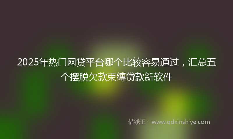 2025年热门网贷平台哪个比较容易通过，汇总五个摆脱欠款束缚贷款新软件