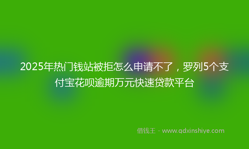 2025年热门钱站被拒怎么申请不了，罗列5个支付宝花呗逾期万元快速贷款平台