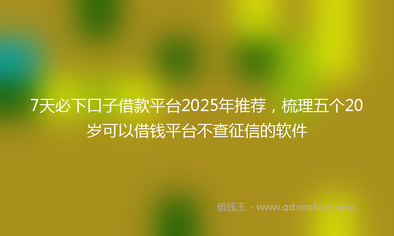 7天必下口子借款平台2025年推荐，梳理五个20岁可以借钱平台不查征信的软件