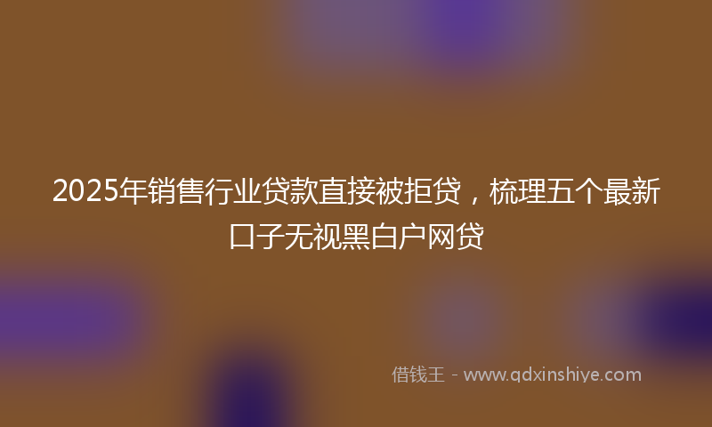 2025年销售行业贷款直接被拒贷，梳理五个最新口子无视黑白户网贷