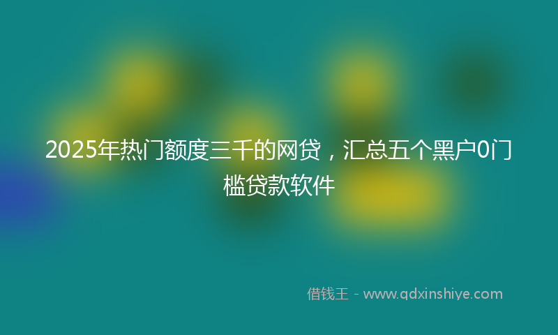 2025年热门额度三千的网贷，汇总五个黑户0门槛贷款软件