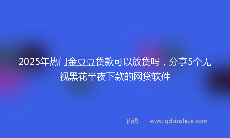 2025年热门金豆豆贷款可以放贷吗，分享5个无视黑花半夜下款的网贷软件